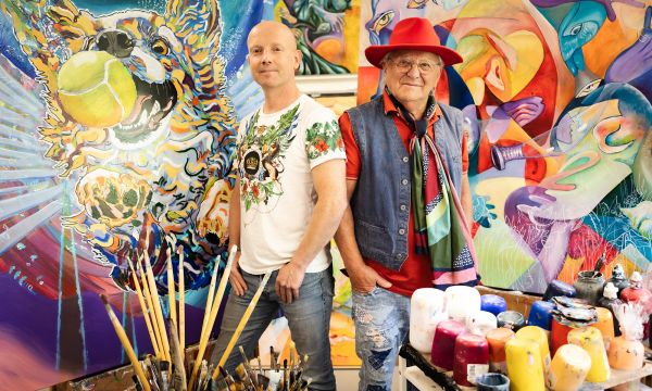 Vader en zoon ademen kunst