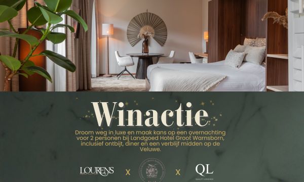 Winactie: een luxe overnachting bij Landgoed Hotel Groot Warnsborn