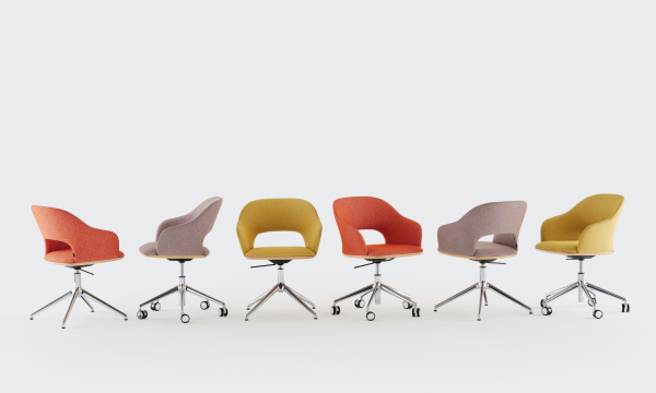 Huiselijk comfort voor flexibele werkomgevingen: de nieuwe Thonet draaistoel 521